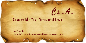 Csordás Armandina névjegykártya
